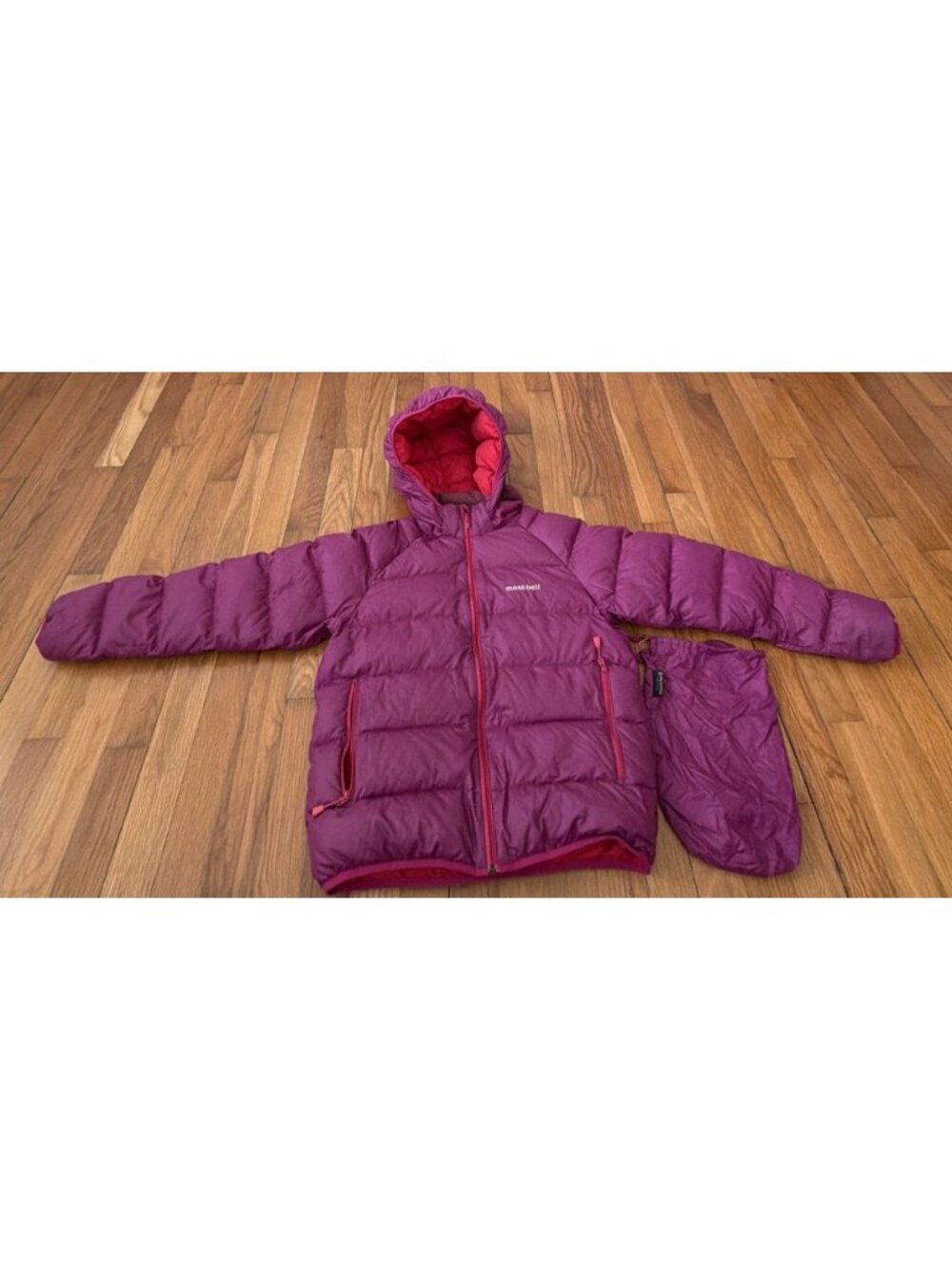 Montbell Girls Purple Down Parka Packable Size 150 (10-12) (Q16)